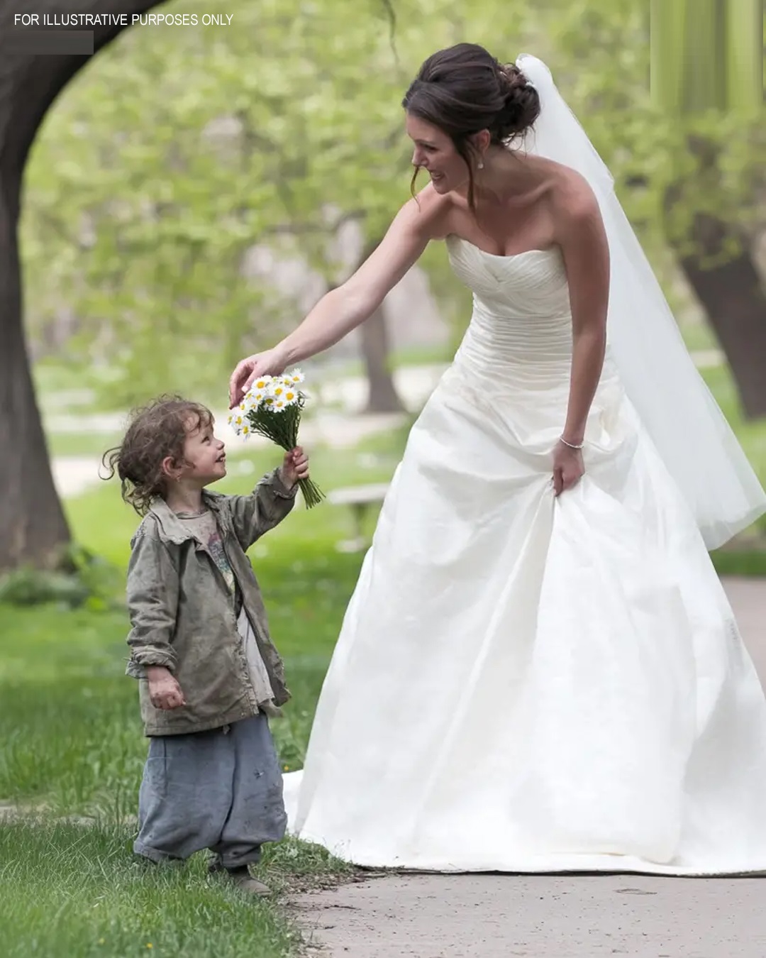 At My Wedding, a Little Girl with a Bouquet of Daisies Asked for a Coin – I Glanced at Her Hand & Stopped the Wedding